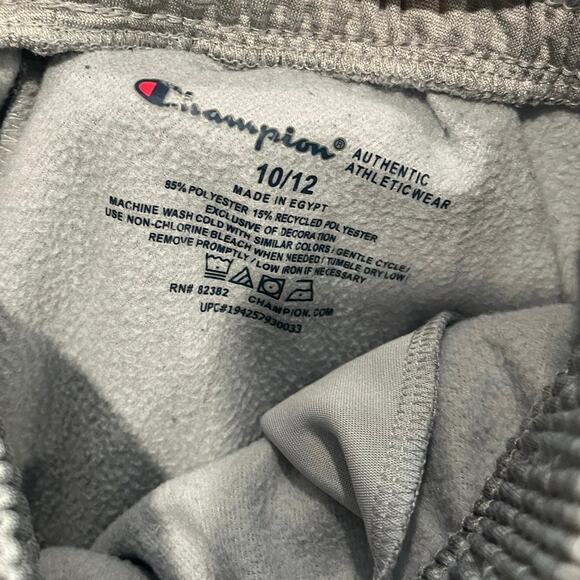 Champion Youth Boys Jogger Pants Elastic Waist Logo Print Gray/Red Size 10/12 - Picture 5 of 6